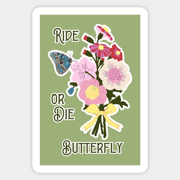 Ride or Die Butterfly Sticker by Annelie